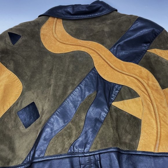 Vtg Extremely Rare Marc Buchanan Pelle Leather/Seude Mens Size-42 Bomber Jacket - Picture 11 of 12